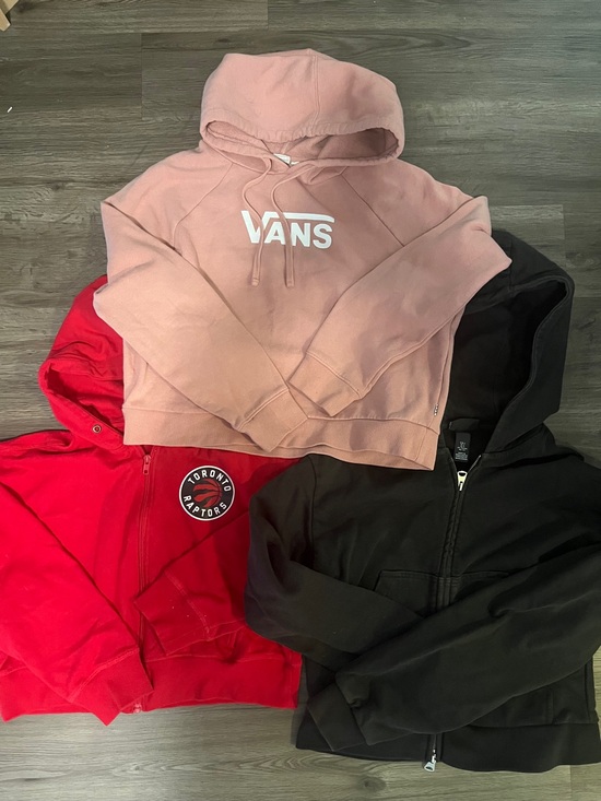 Various Tops - Cropped Hoodies 3 vans H and Ms and Toronto Raptors 2 small and Vans is M